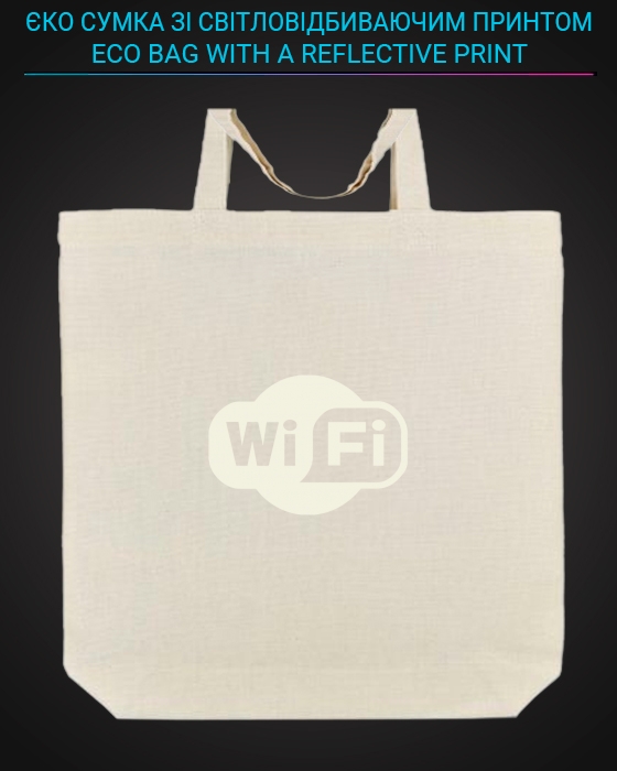 Eco bag with reflective print Wifi - yellow