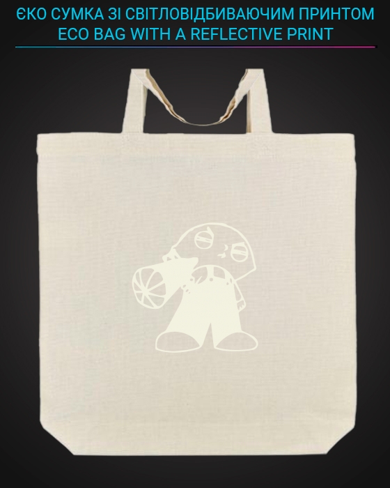 Eco bag with reflective print Stewie Griffin - yellow