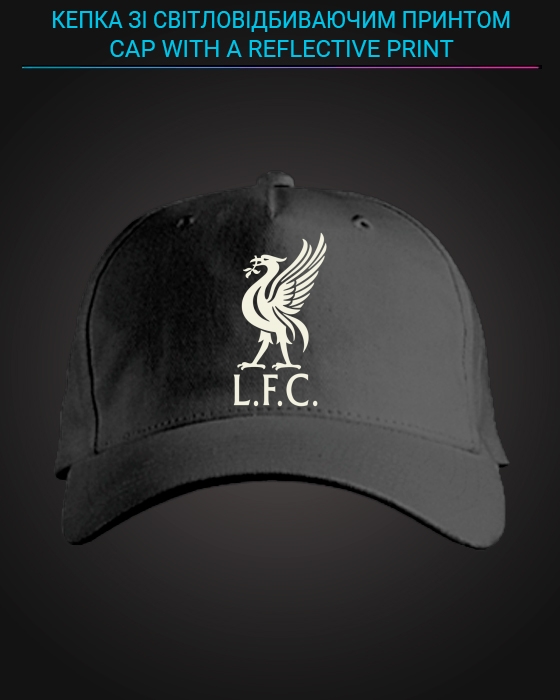 Кепка зі світловідбиваючим принтом Ліверпуль футбольний клуб - чорна
