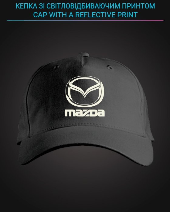 Cap with reflective print Mazda Logo - black