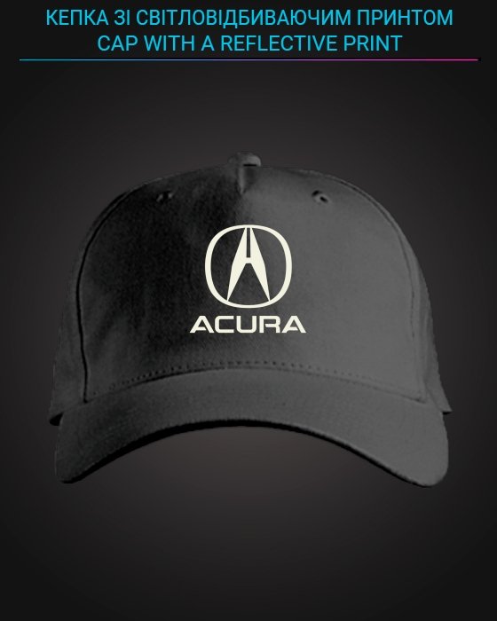 Cap with reflective print Acura Logo - black