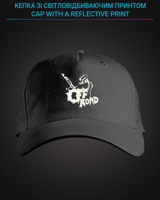 Cap with reflective print Off Road - black