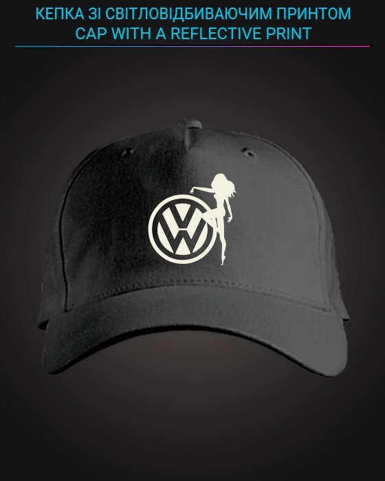 Cap with reflective print Volkswagen Logo Girl - black
