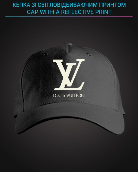 Cap with reflective print LV - black