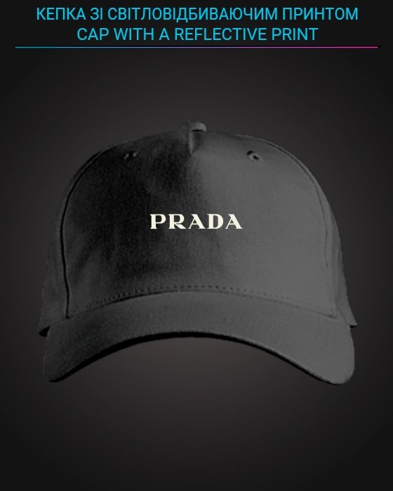 Cap with reflective print Prada - black