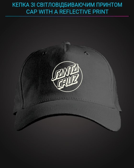 Cap with reflective print Santa Cruz - black