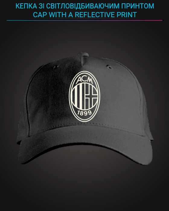 Cap with reflective print ACM Milan - black
