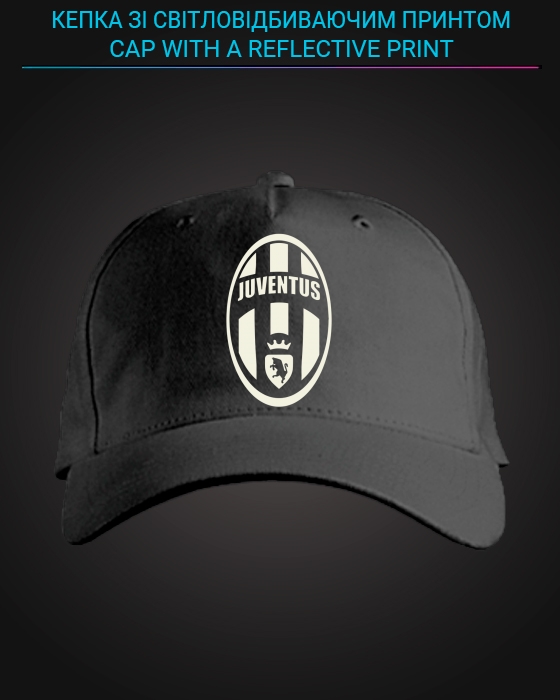 Cap with reflective print Juventus - black