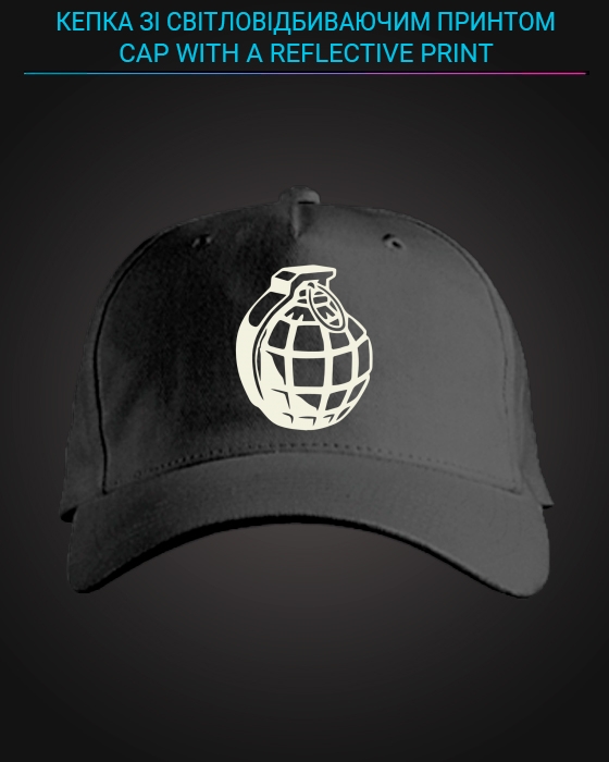 Cap with reflective print Grenade - black
