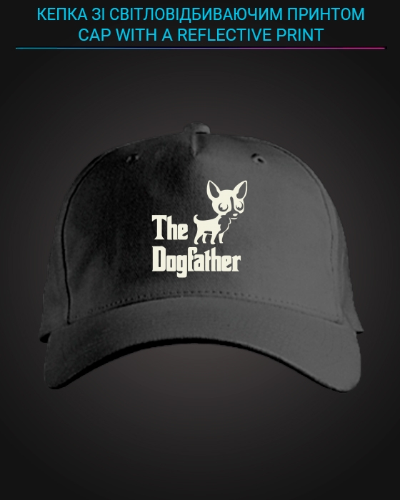 Cap with reflective print The Dogfather - black