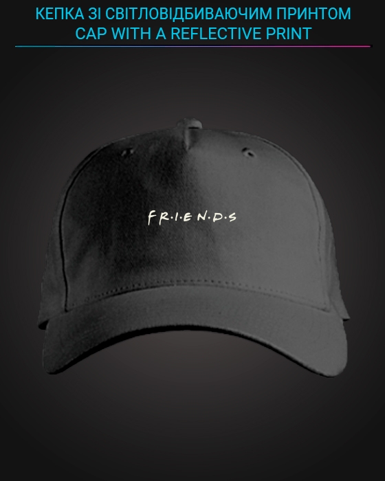 Cap with reflective print Friends - black
