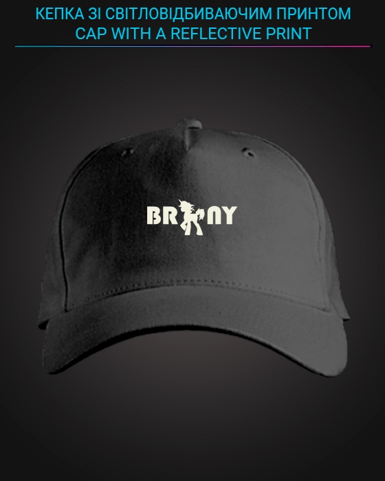 Cap with reflective print Brony - black