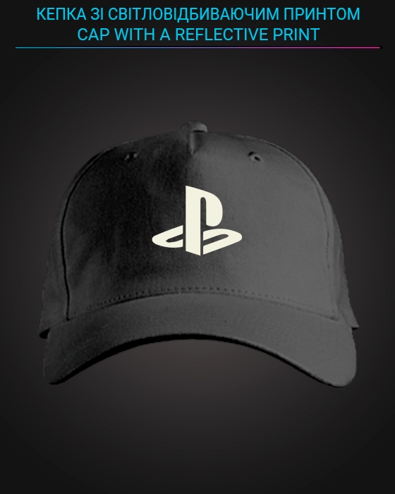 Cap with reflective print PlayStation Logo - black