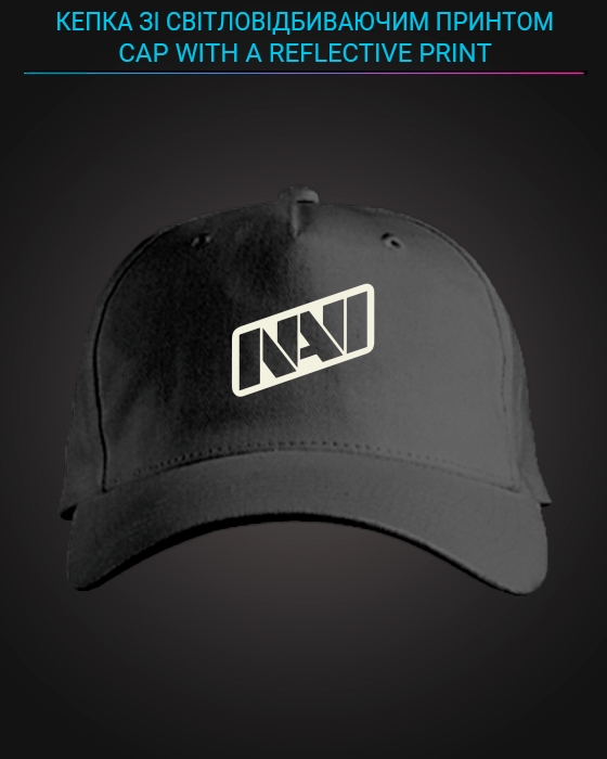 Cap with reflective print NAVI - black