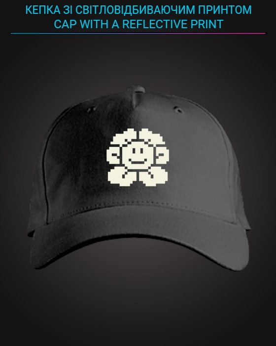 Cap with reflective print Pixel Flover - black