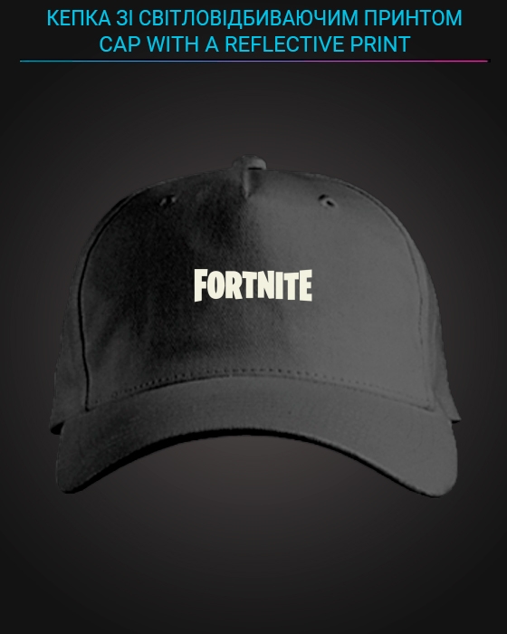 Cap with reflective print Fortnite Sign - black