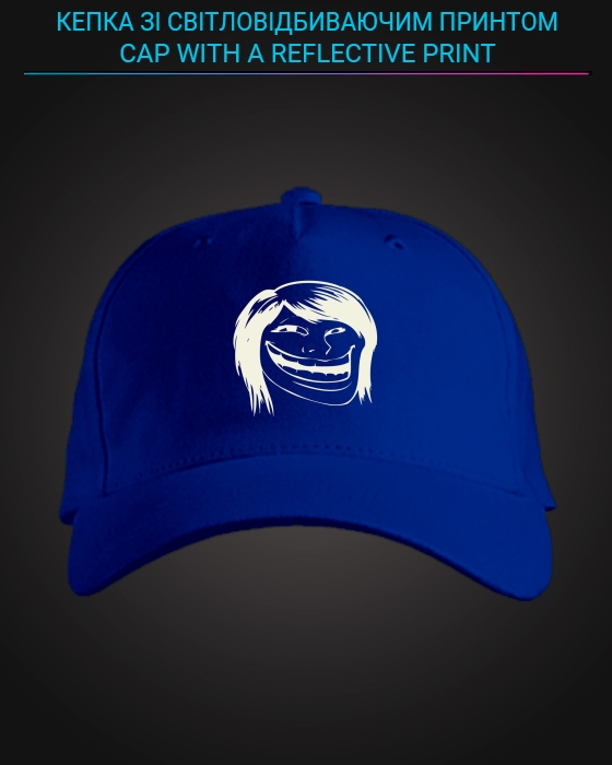 Cap with reflective print Troll Girl - blue