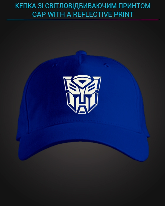 Cap with reflective print Autobot Symbol - blue