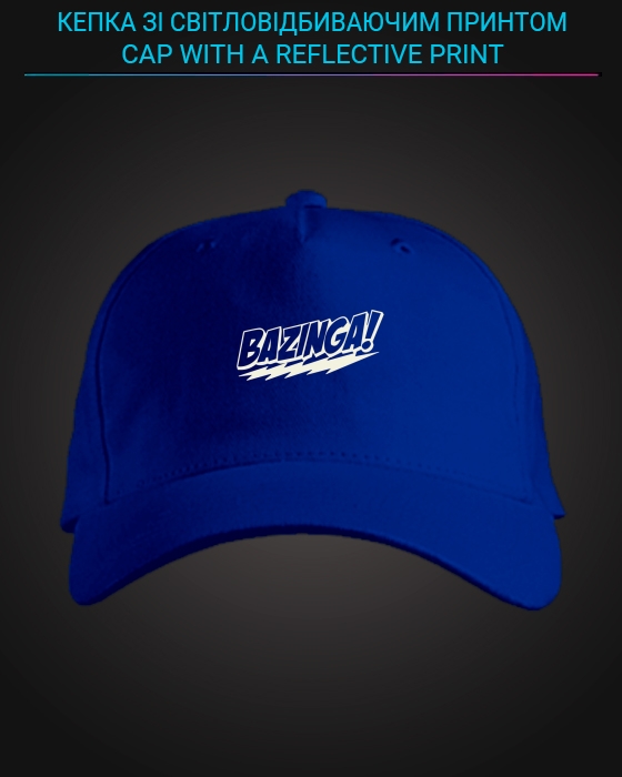 Cap with reflective print Bazinga Logo - blue
