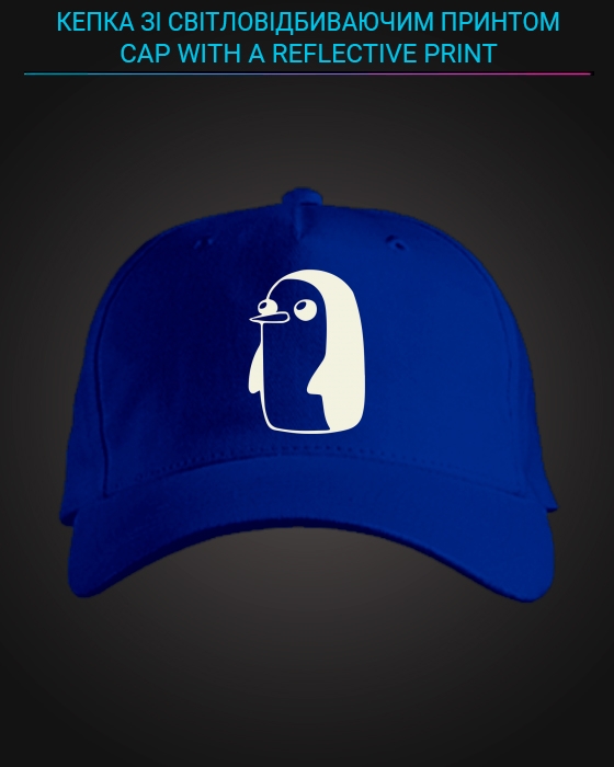 Cap with reflective print Cute Penguin - blue