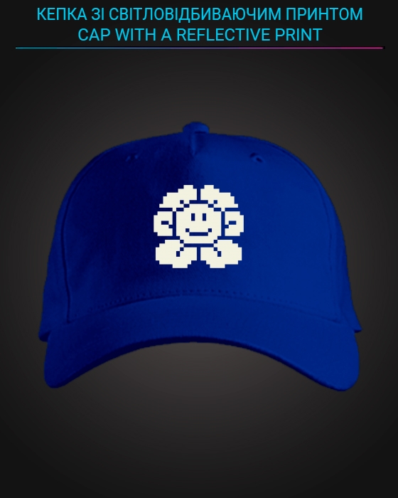 Cap with reflective print Pixel Flover - blue