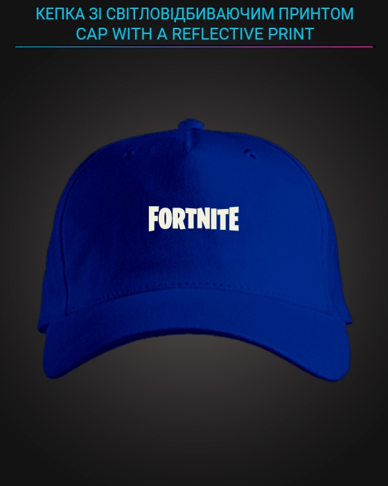 Cap with reflective print Fortnite Sign - blue