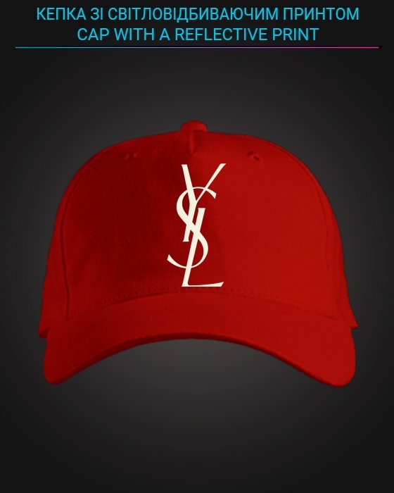 Cap with reflective print YSL - red