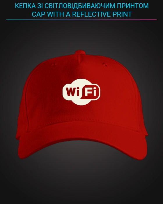 Cap with reflective print Wifi - red