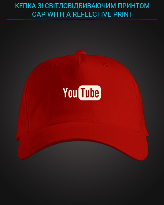 Cap with reflective print Youtube - red