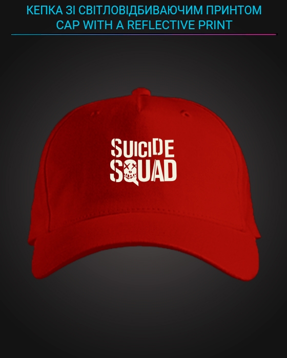 Cap with reflective print Suicide Squad - red