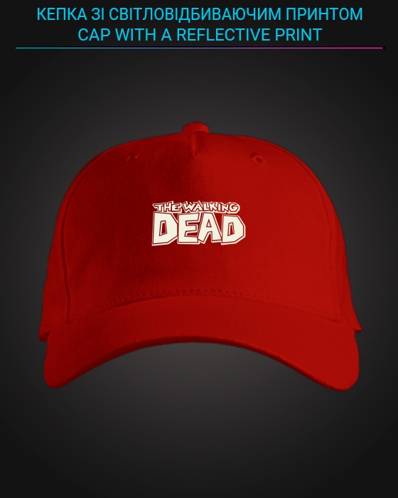 Кепка зі світловідбиваючим принтом Ходячі Мертвеці Логотип - червона