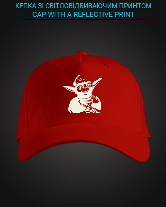 Cap with reflective print Master Yoda - red