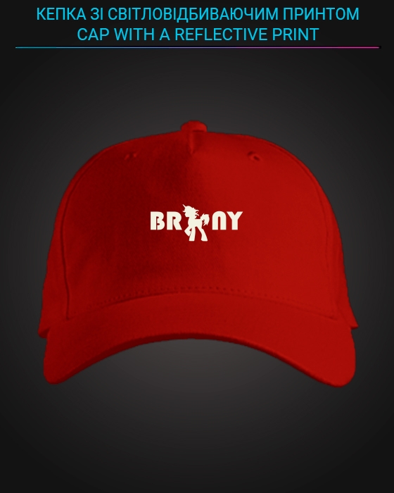 Cap with reflective print Brony - red