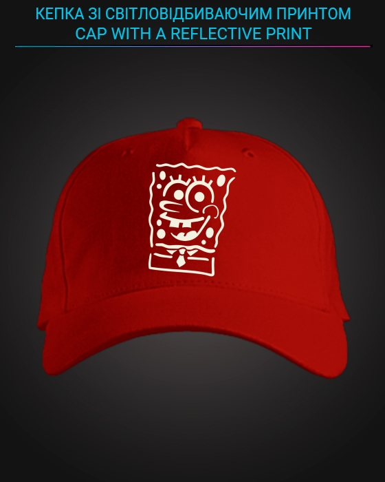 Cap with reflective print Sponge Bob - red