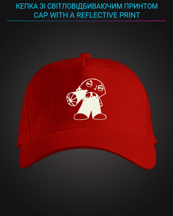 Cap with reflective print Stewie Griffin - red