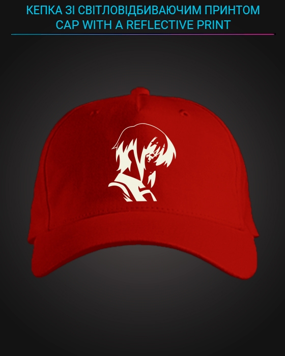 Cap with reflective print Yuki Nagato - red