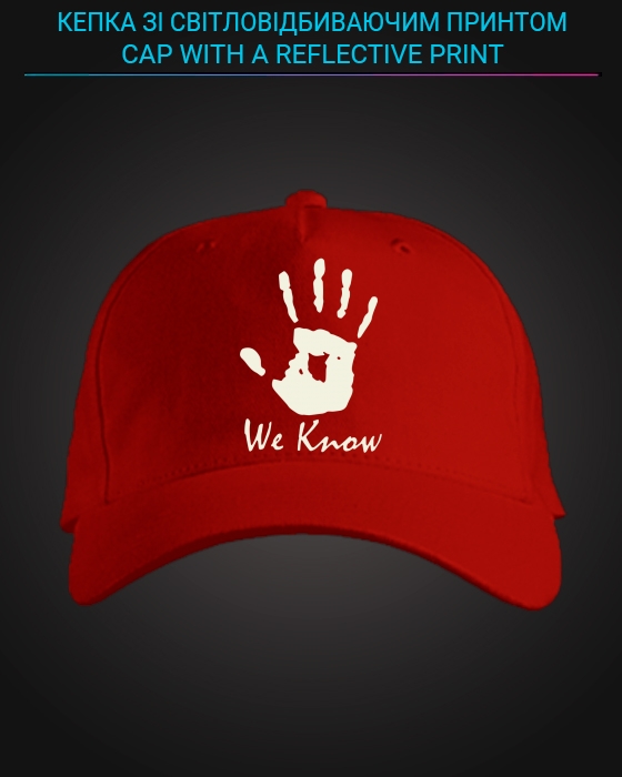 Cap with reflective print We Know - red