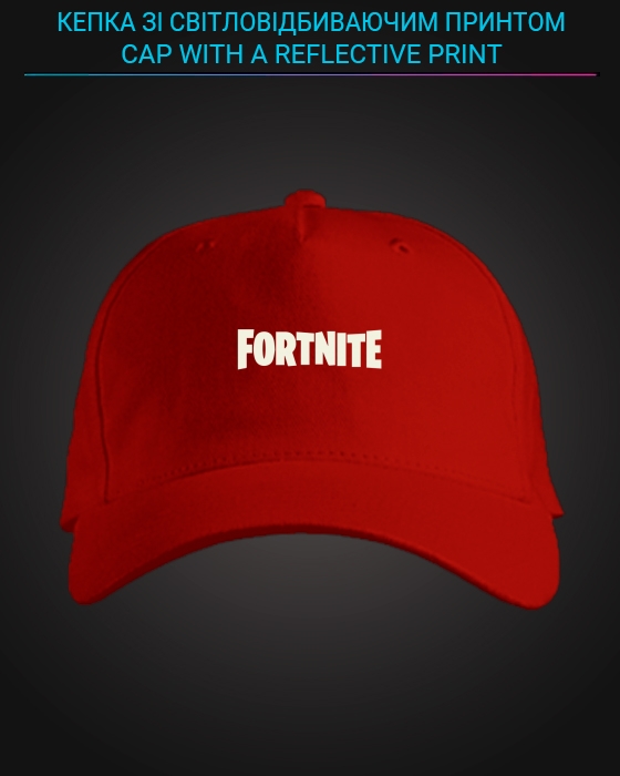 Cap with reflective print Fortnite Sign - red
