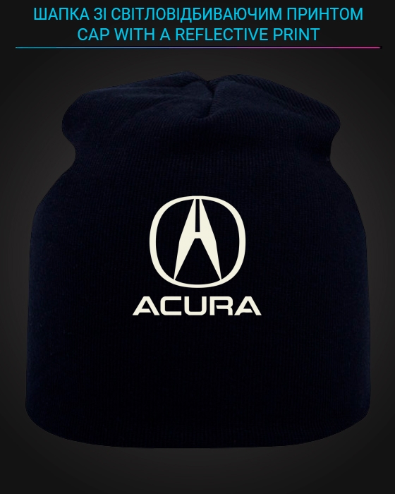 Cap with reflective print Acura Logo - black