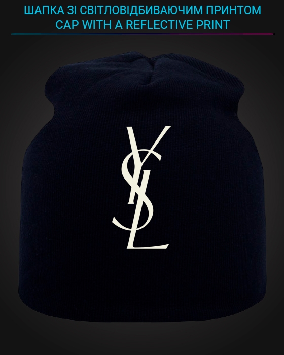 Cap with reflective print YSL - black
