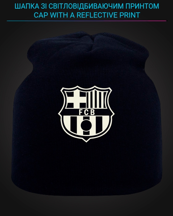 Cap with reflective print Barcelona - black