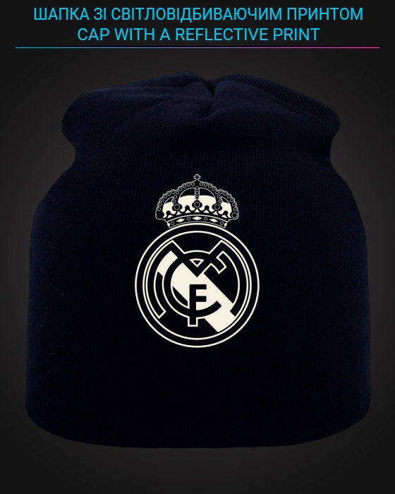 Cap with reflective print Real Madrid - black