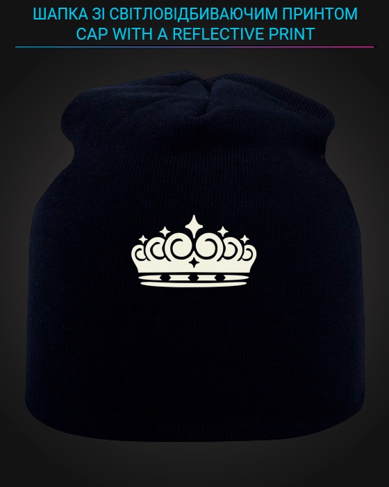 Cap with reflective print King Crown - black