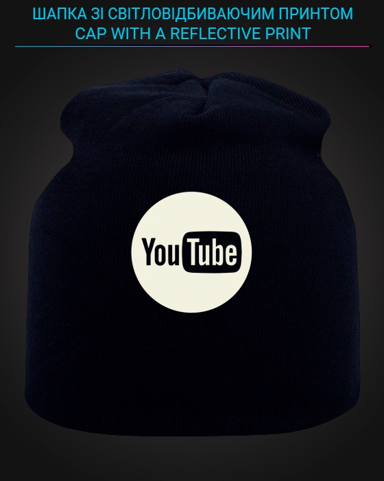 Cap with reflective print Youtube Logo - black