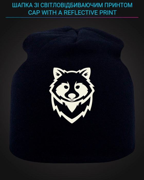 Cap with reflective print The Raccoon - black