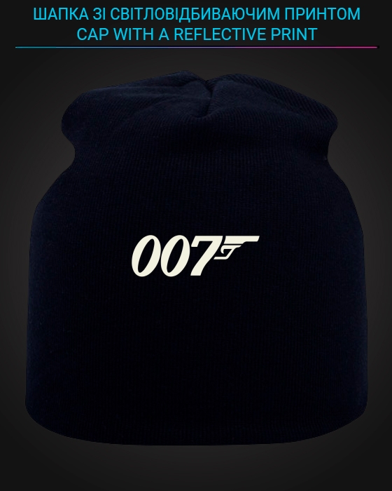 Cap with reflective print James Bond 007 - black