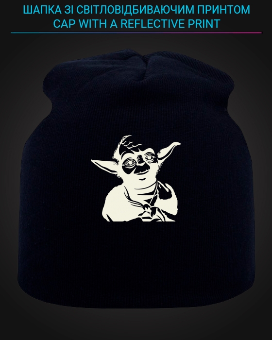 Cap with reflective print Master Yoda - black