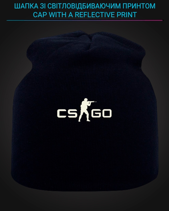Cap with reflective print CS GO Logo - black