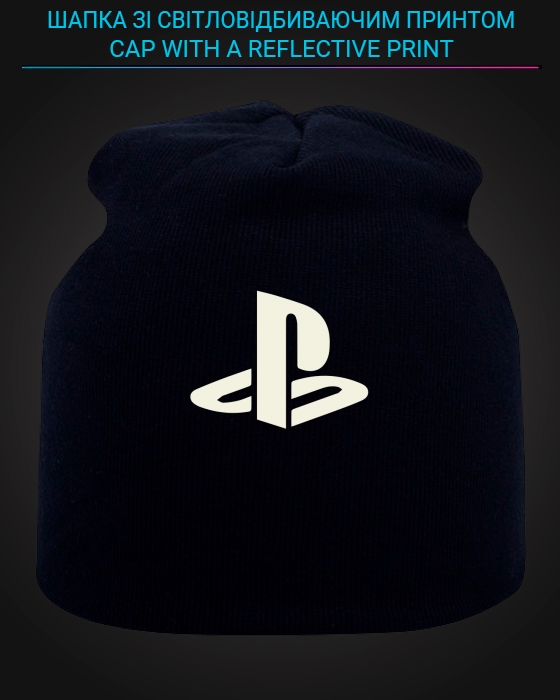 Cap with reflective print PlayStation Logo - black