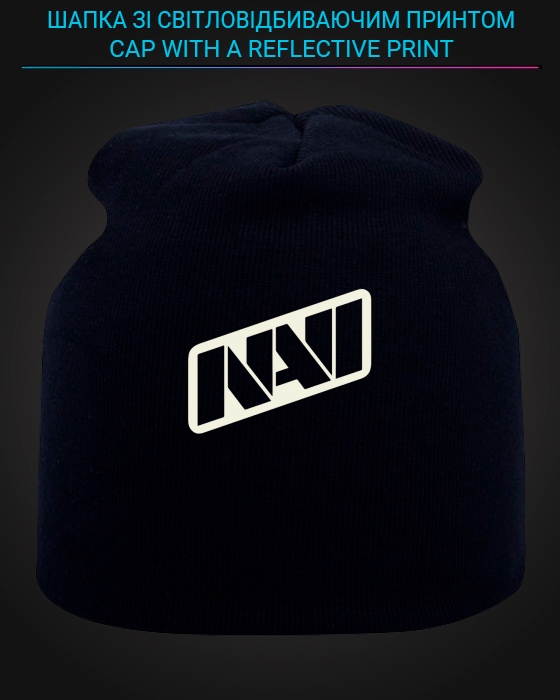 Cap with reflective print NAVI - black